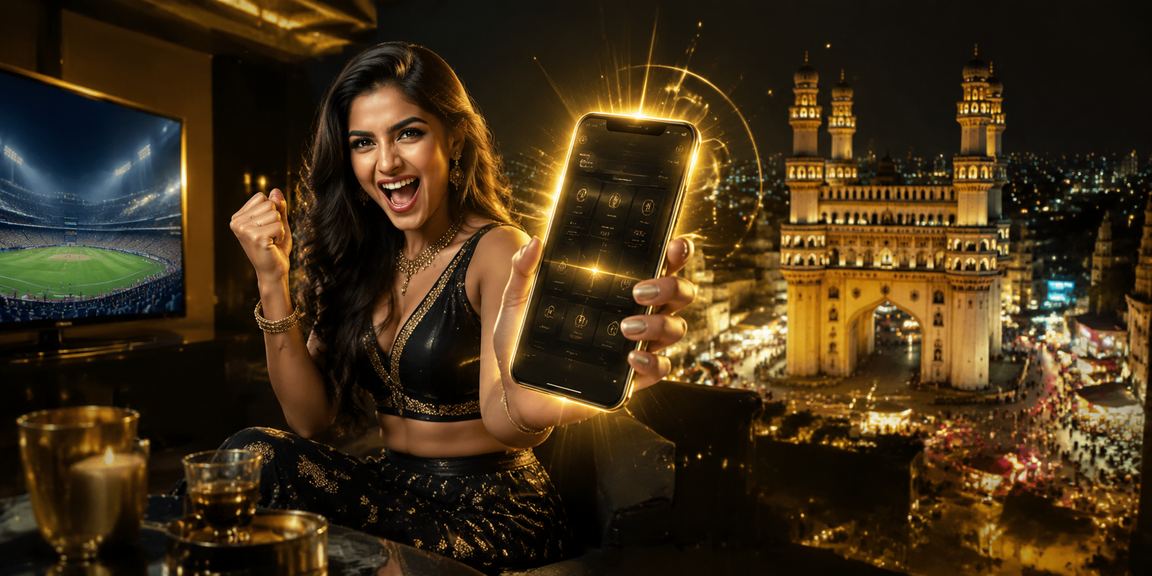 Hyderabad live casino VIP bonus night with glowing table and dealer